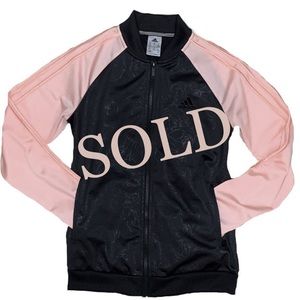 adidas Floral Embossed Track Jacket Sz Small